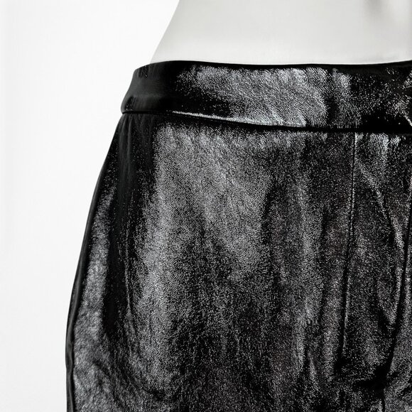 Vintage Y2K Black Patent Faux Leather Look Slim Leg Pants Size XS/S - Picture 5 of 7